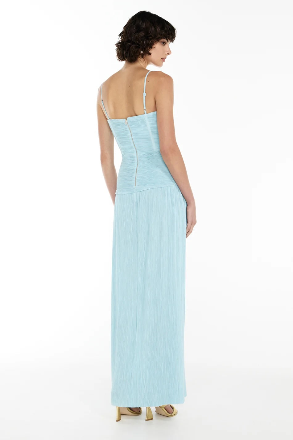 Double Time Pleat Maxi (Blue)