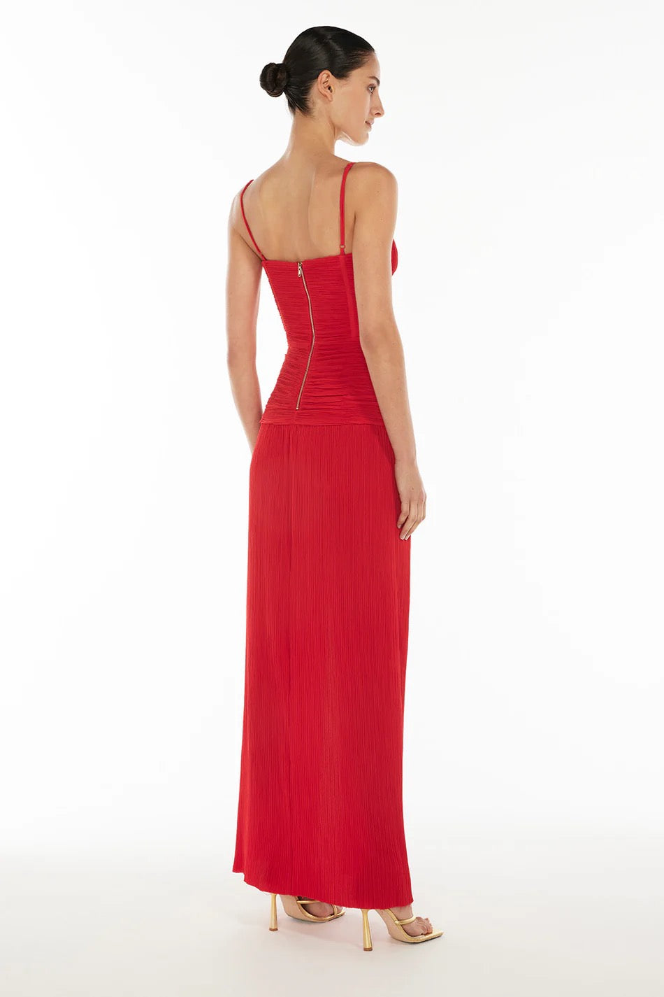 Double Time Pleat Maxi (Red)