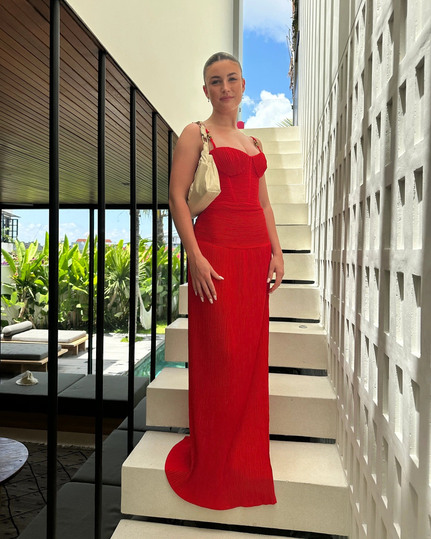 manning cartell red dress Manning Cartell Double Time Pleat Gown Red shortandsweethire