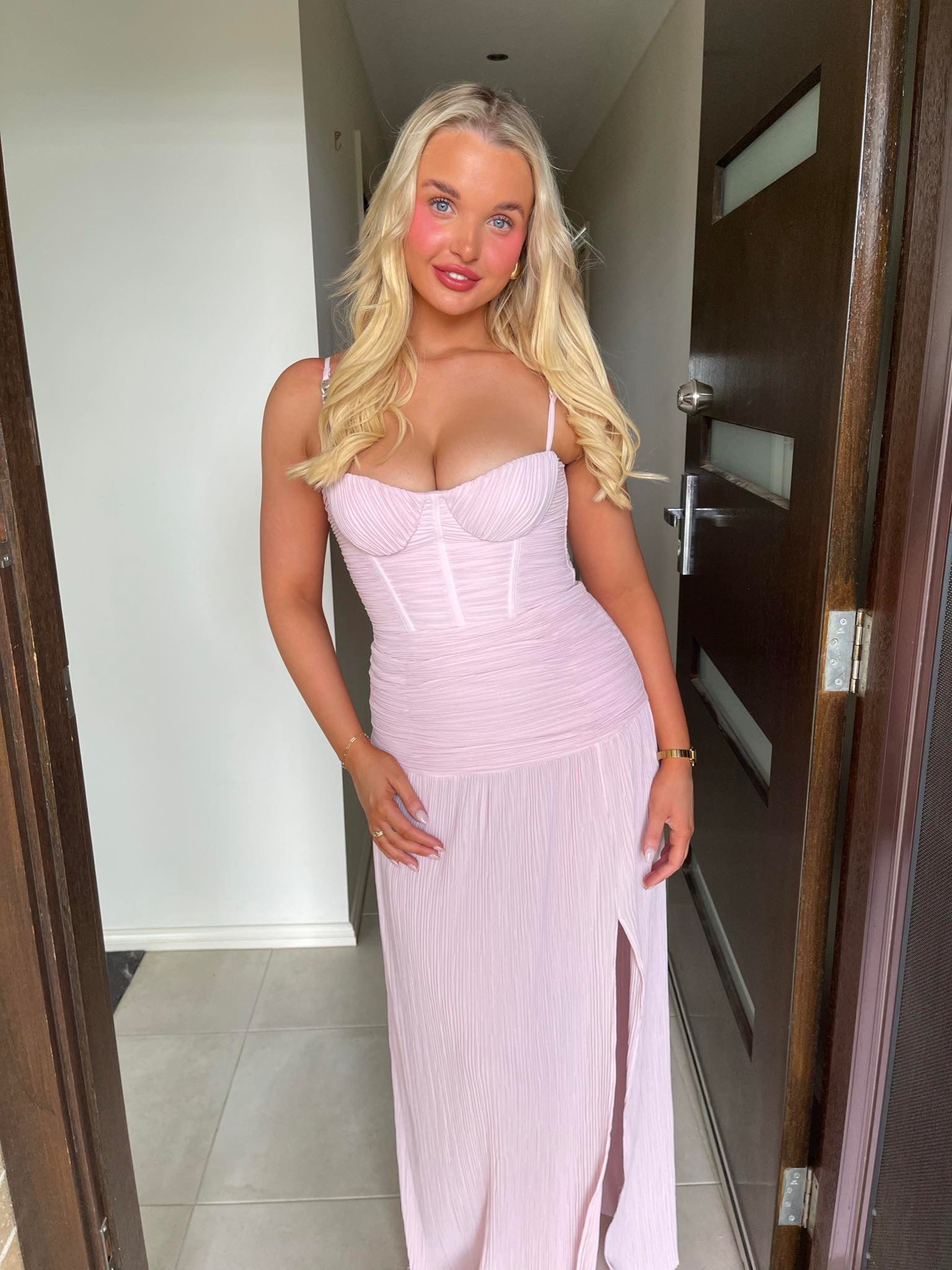 Manning Cartell Double Time Pleat Dress in Hydrangea – Hills Shire Hire