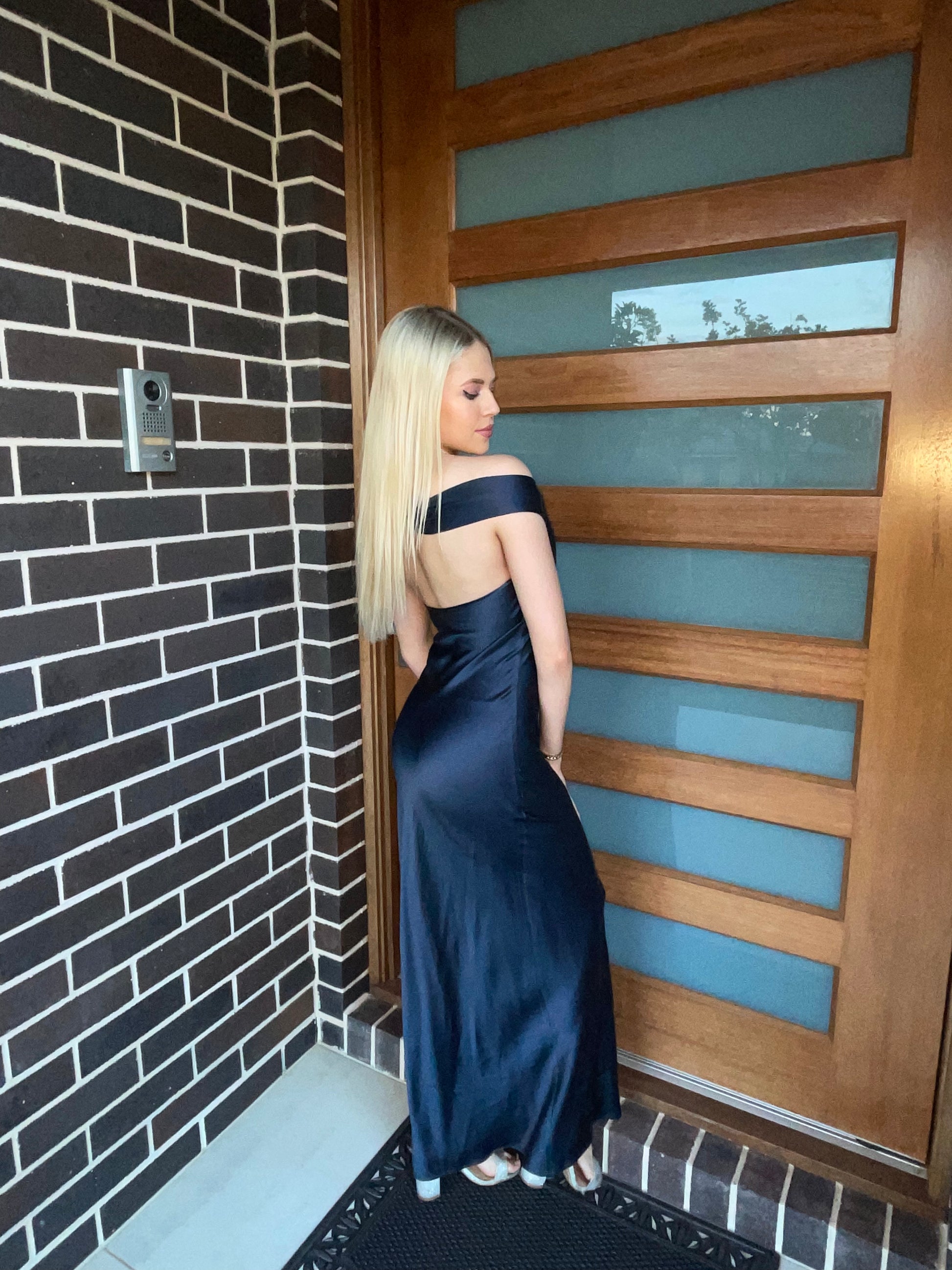 natalie rolt off the shoulder dress Bridget Gown Natalie Rolt